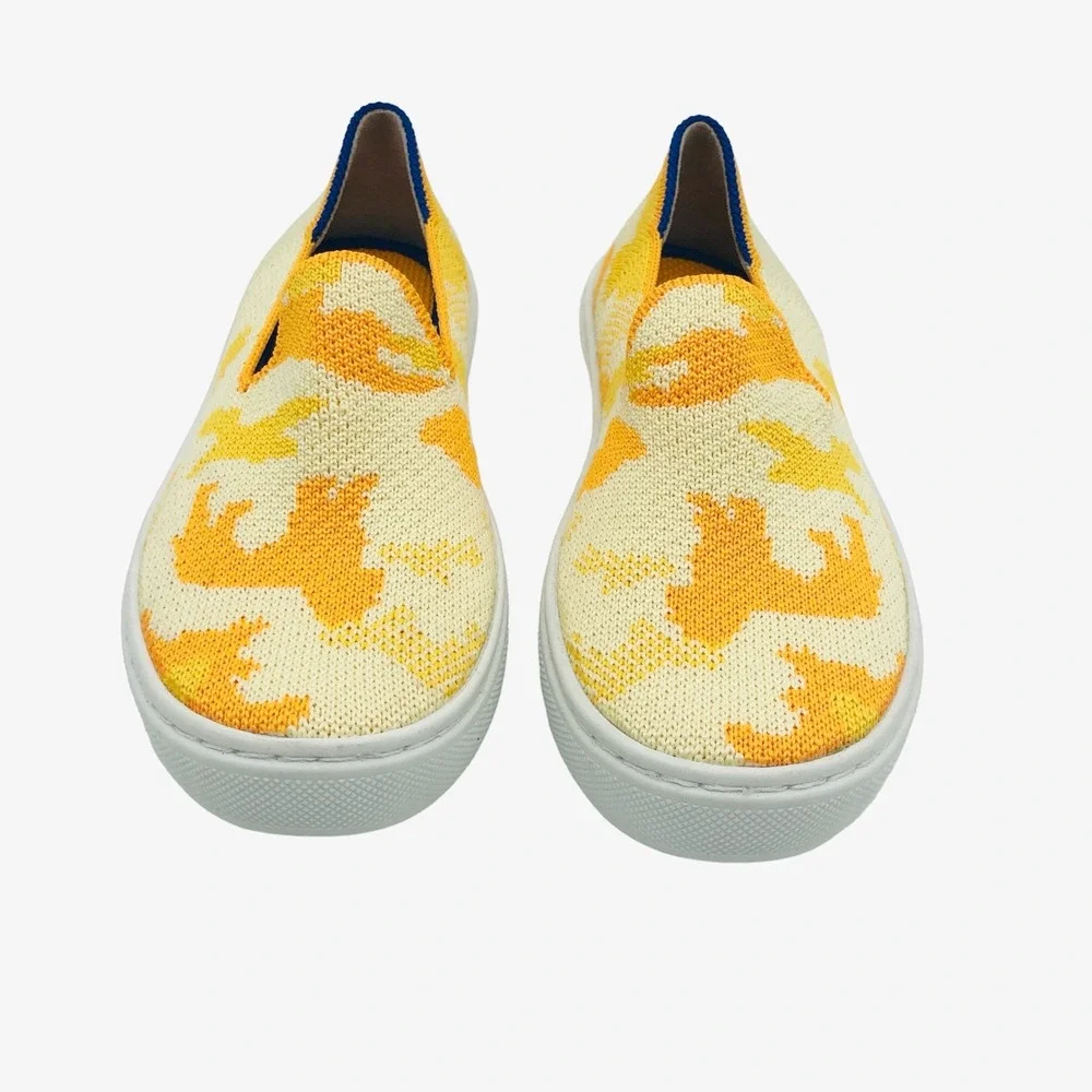 Rothy's Yellow Puppy Camo Sneaker Kids Size 10 NEW Limited Edition